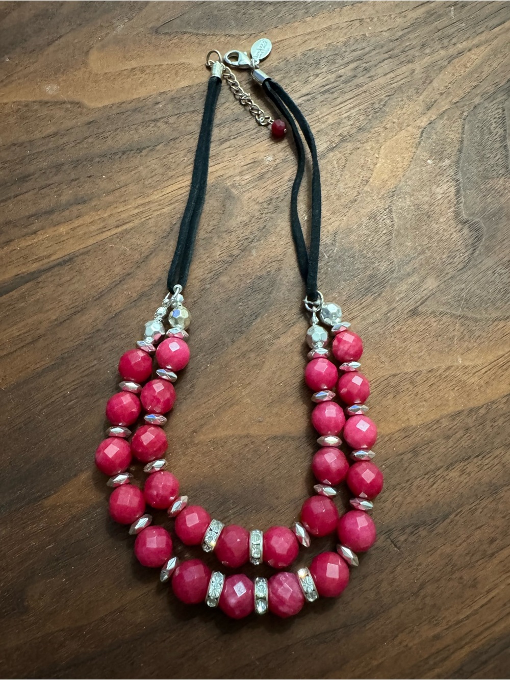 Black House White Market Magenta/Pink Beaded Crystal Accent Necklace *READ*